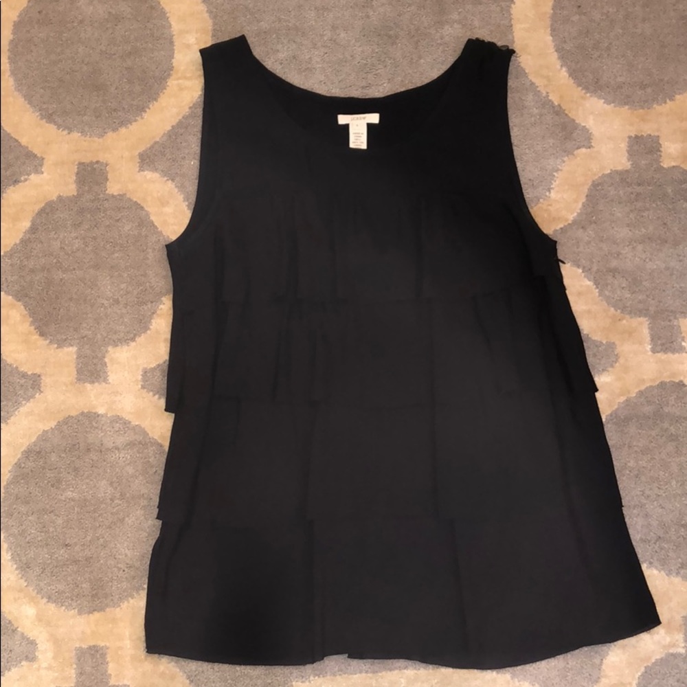 J.Crew 100% Silk Layered Black sleeveless Top